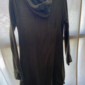 Army green hooded  sweatshirt dress